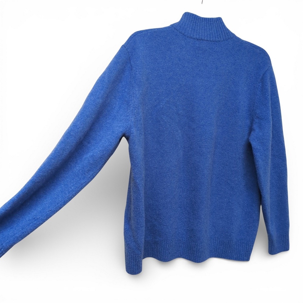 Lands' End Mens Lambswool Cashmere Mock Neck Sweater XL Breathable Luxury Preppy - Picture 4 of 9